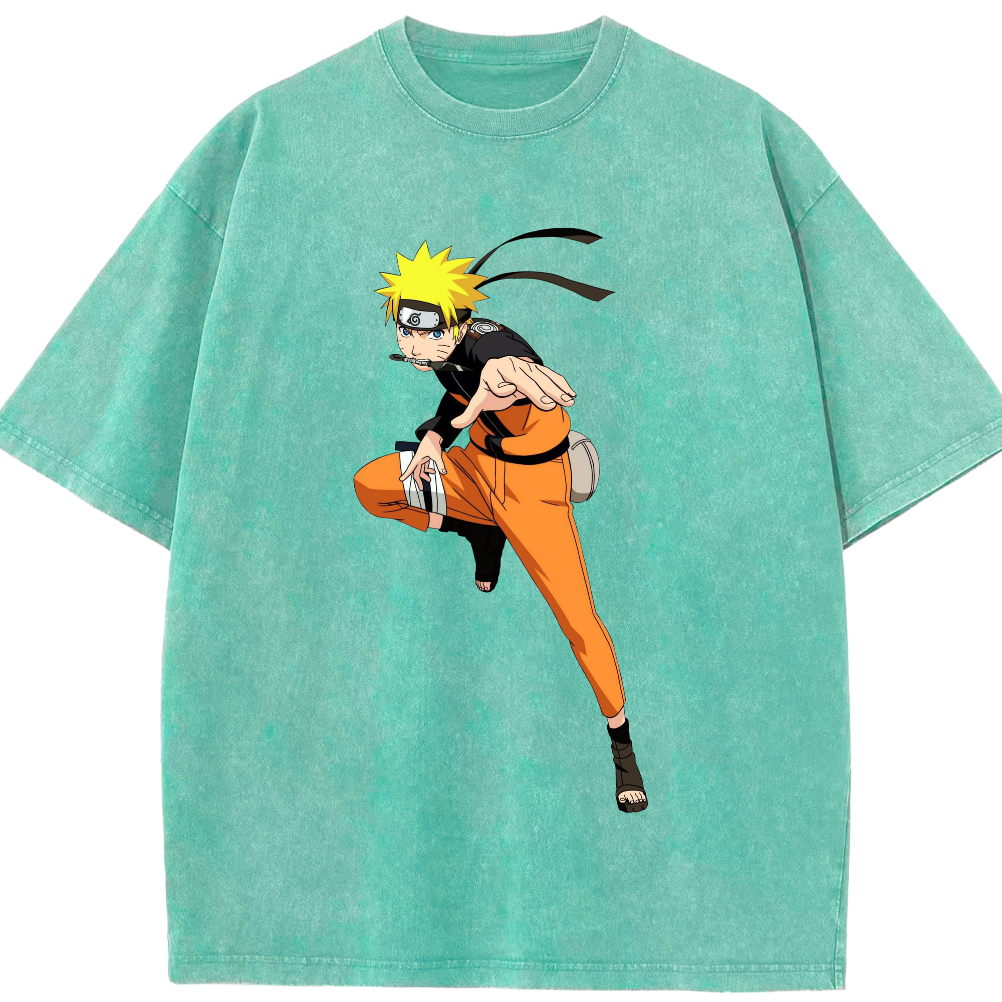 （画像用） NARUTO -ナルト- うずまき ナルト Uzumaki Naruto 綿100% ヴィンテージ風 半袖Tシャツ（フロントプリント）